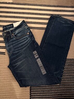 American Eagle Outfitters Men's Straight Jeans - Dark Blue Wash